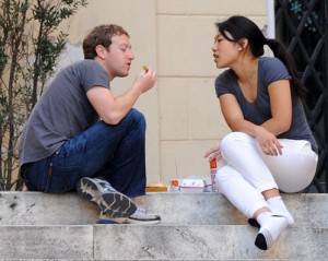 Zuckerberg and wife lunchingon fast food