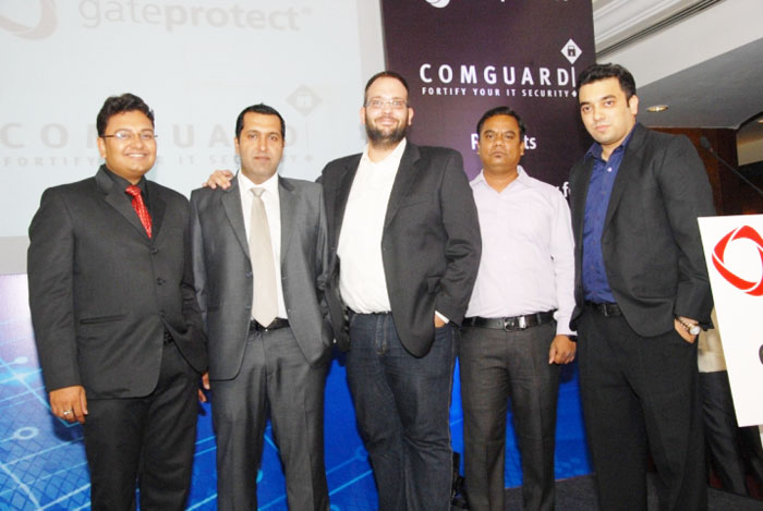 Mr. Abhishek Moitra_Regional Manager, Mr. Sameer Lal_Country Manager - Gateprotect, Mr. Steffen Bajerke_Global IT Head - Gateprotect, Mr. Arvind  Digamber  Mane_Technical Engineer and M (1)