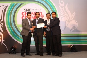 Mr. Sparsh Goja (Business Development Executive, Mr. Aren Naidoo (AVP - Distribution & Alliances), Mr. Akhileshwar  Ray ( extreme right_Principal Consultant, Comguard)
