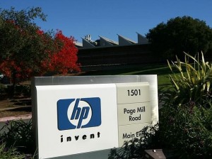 A view of the Hewlett Packard headquarters in Palo Alto