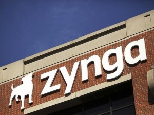 The Zynga logo is pictured at the company's headquarters in San Francisco