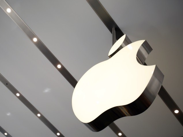 apple logo in air