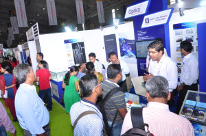Exhibitors giving an insight to the visitors at the LASER World of PHOTONICS INDIA 2014 at BIEC