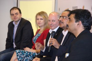 L to R - Stewart Noakes, Elizabeth Varley, Rory Picardo, Sharad Sharma and Manoj Chandrappa (1)