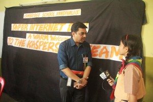 Mr. Altaf Halde, Managing Director, Kaspersky Lab South-Asia adresring the questions from Cambridge Students on Kaspersky Kids Programme