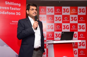 Alok Verma, Business Head, Assam & North East, Vodafone India during the launch of its own 3G services in Shillong