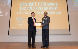 MediaTek Chairman Mr MK Tsai presenting certification of completion to p...