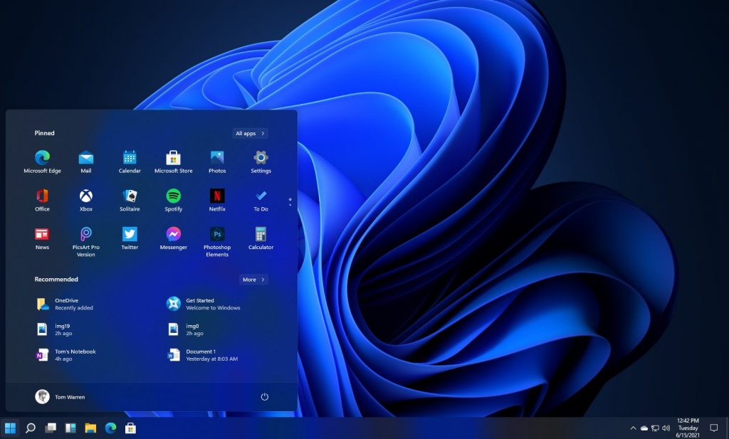 Windows 11 leak, dark mode, start menu
