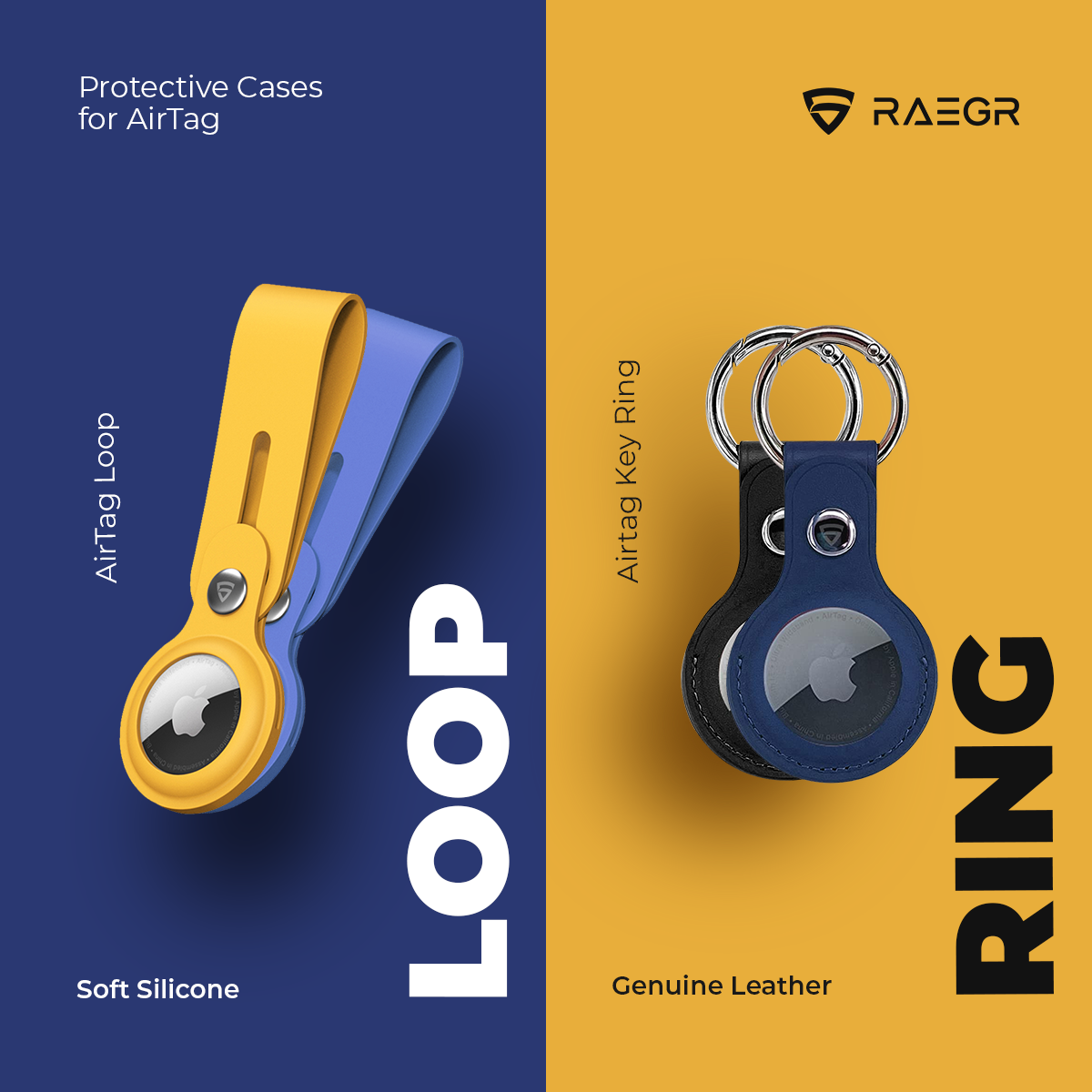 RAEGR launches ‘Airtags Loop’ and ‘Airtags Key Ring’ -- Protective Soft Silicone and Vegan Leather Cases for the Apple AirTag 2021