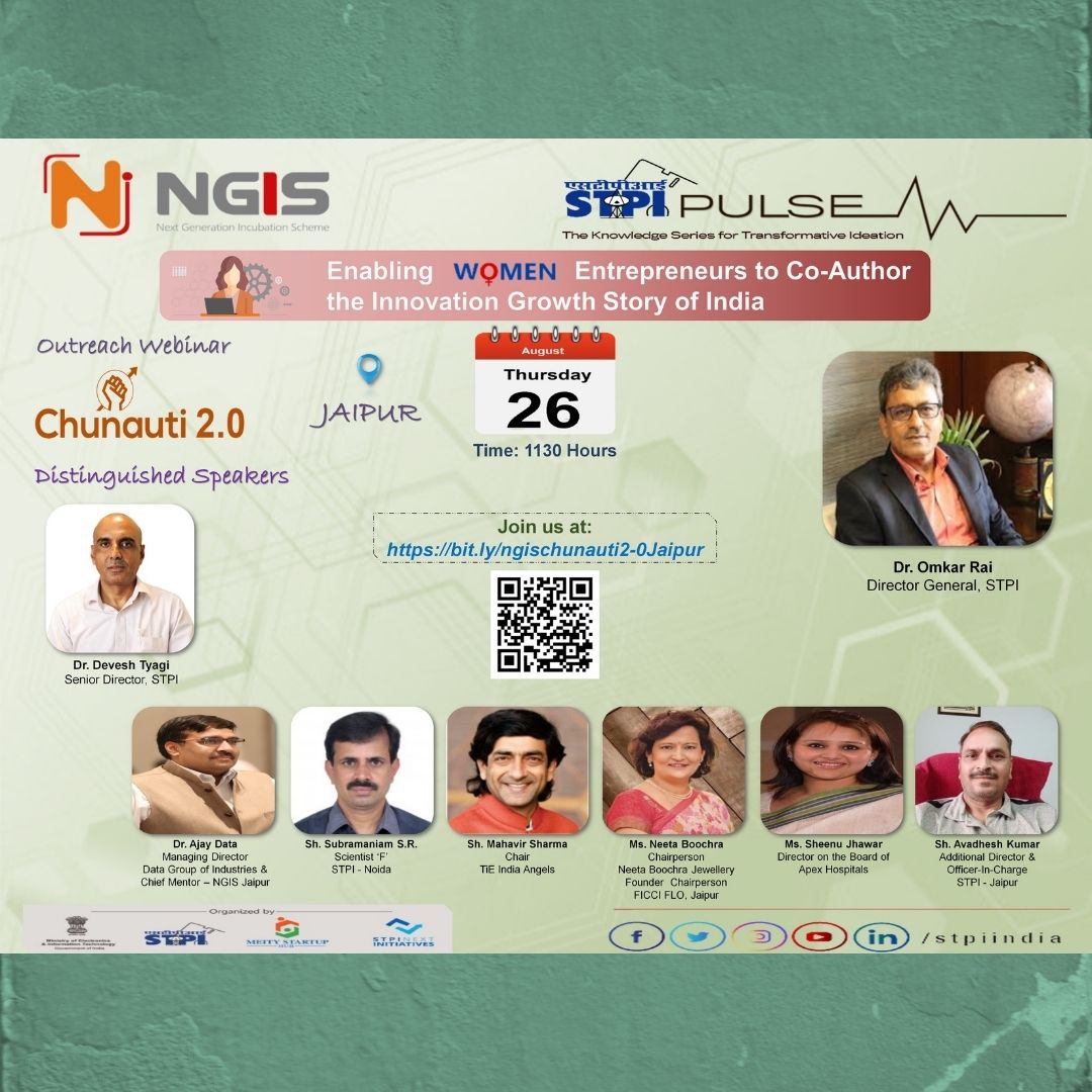Outreach Webinar for NGIS & CHUNAUTI 2.0 by STPI-Jaipur on 26th August 2021