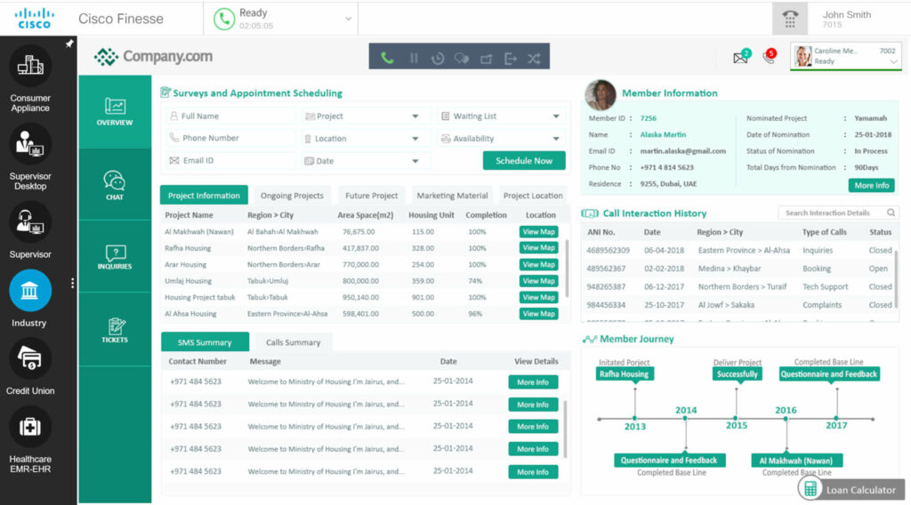 Call Center Software interface