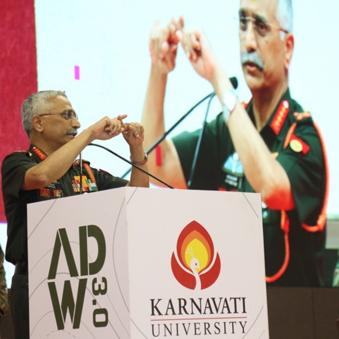 General MM Naravane, Chief of Army Staff, Indian Army speaking at the inauguration of Ahmedabad Design Week