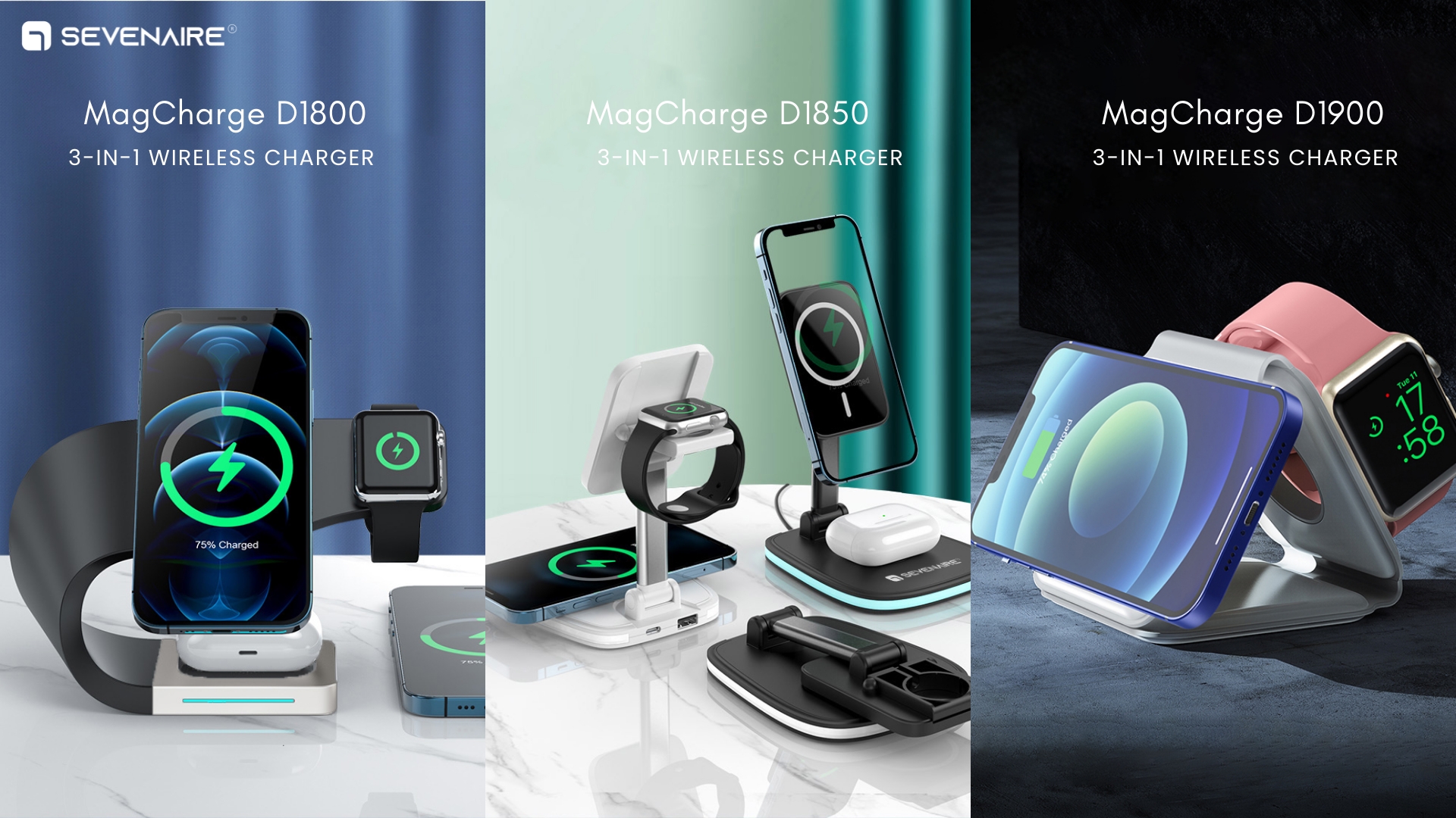 Sevenaire Launches 3 New MagSafe Chargers for Apple’s Ecosystem Users