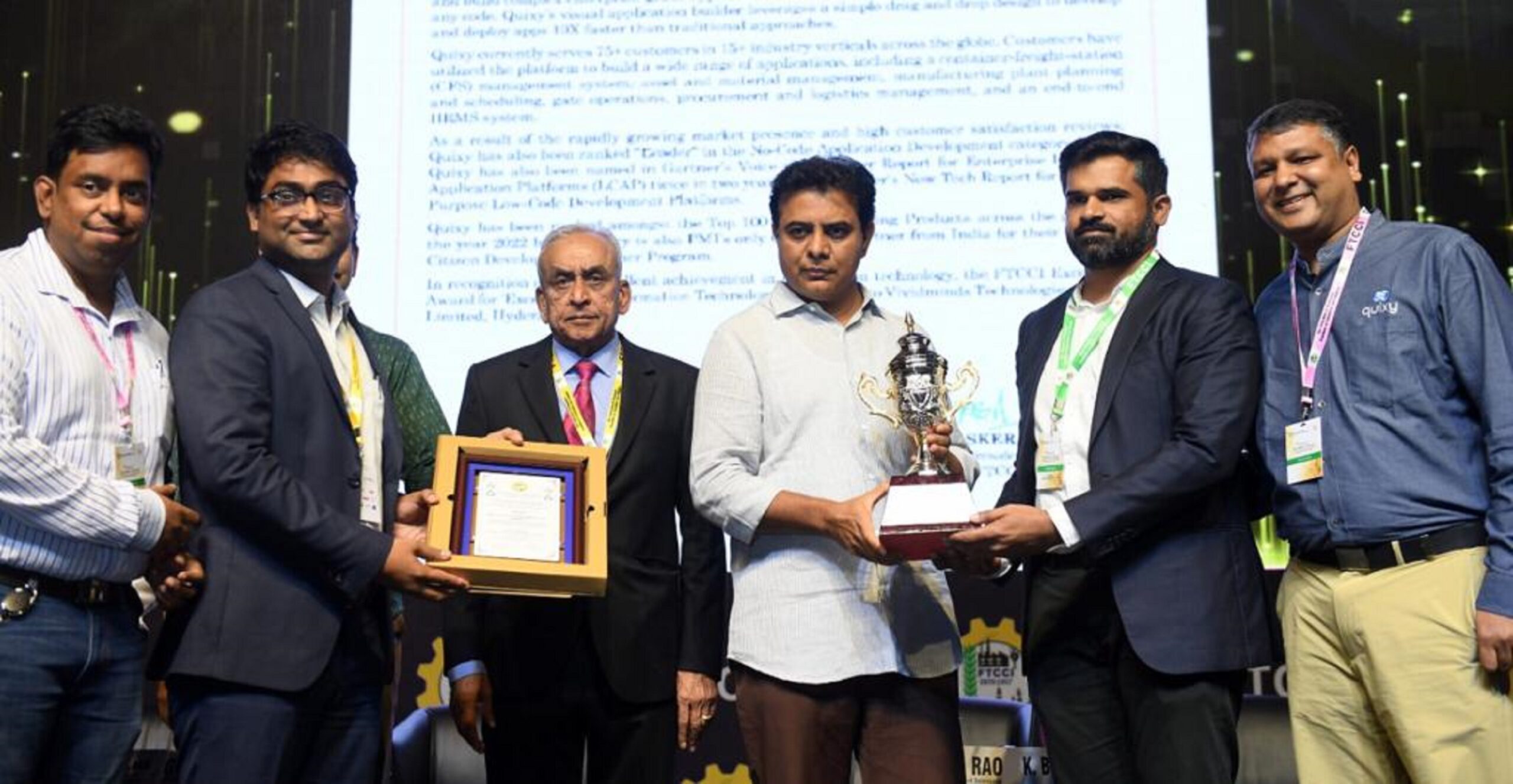 FTCCI bestows prestigious Excellence in Information Technology Award to Quixy