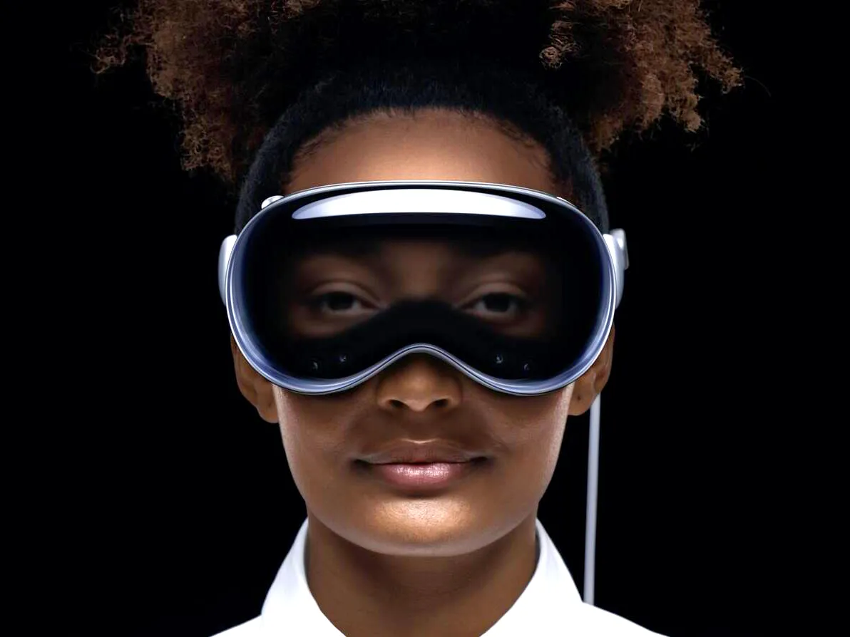 Lady Model wearing an Apple Vision Pro