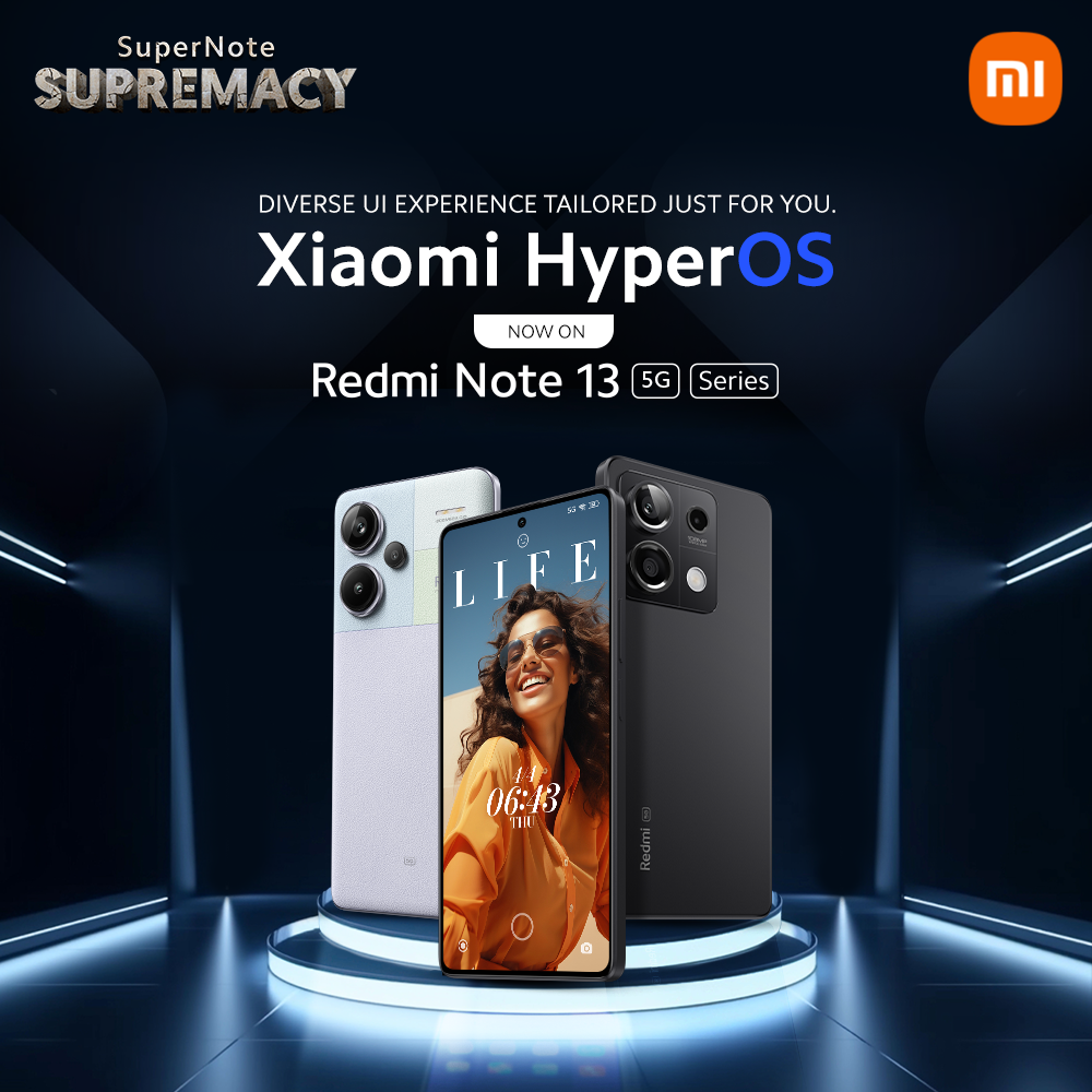 Xiaomi Upgrades Its Redmi Note 13 5G Series to the Human-centric Operating System- Xiaomi HyperOS