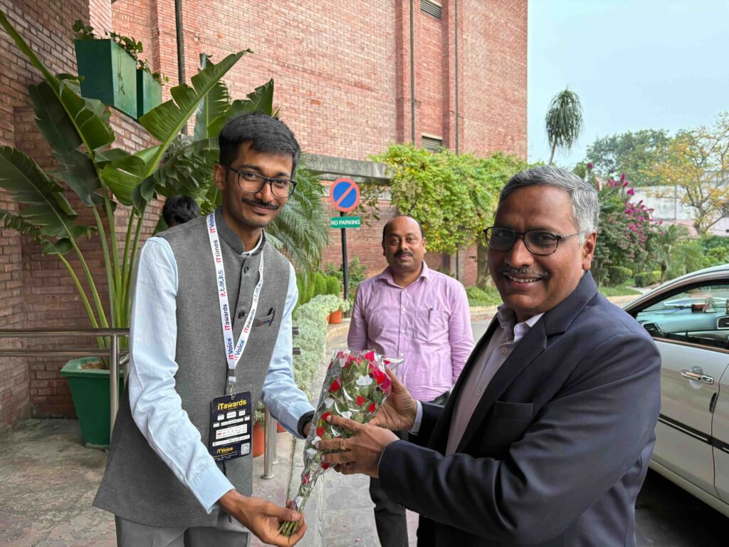 Khushagra Taunk, Dy. Editor - IT Voice with Shri Arvind Kumar, Director General - Software Technology Parks of India